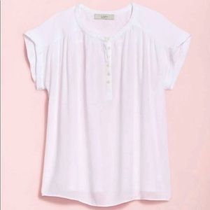LOFT NWT Women's Henley Mixed Media Top